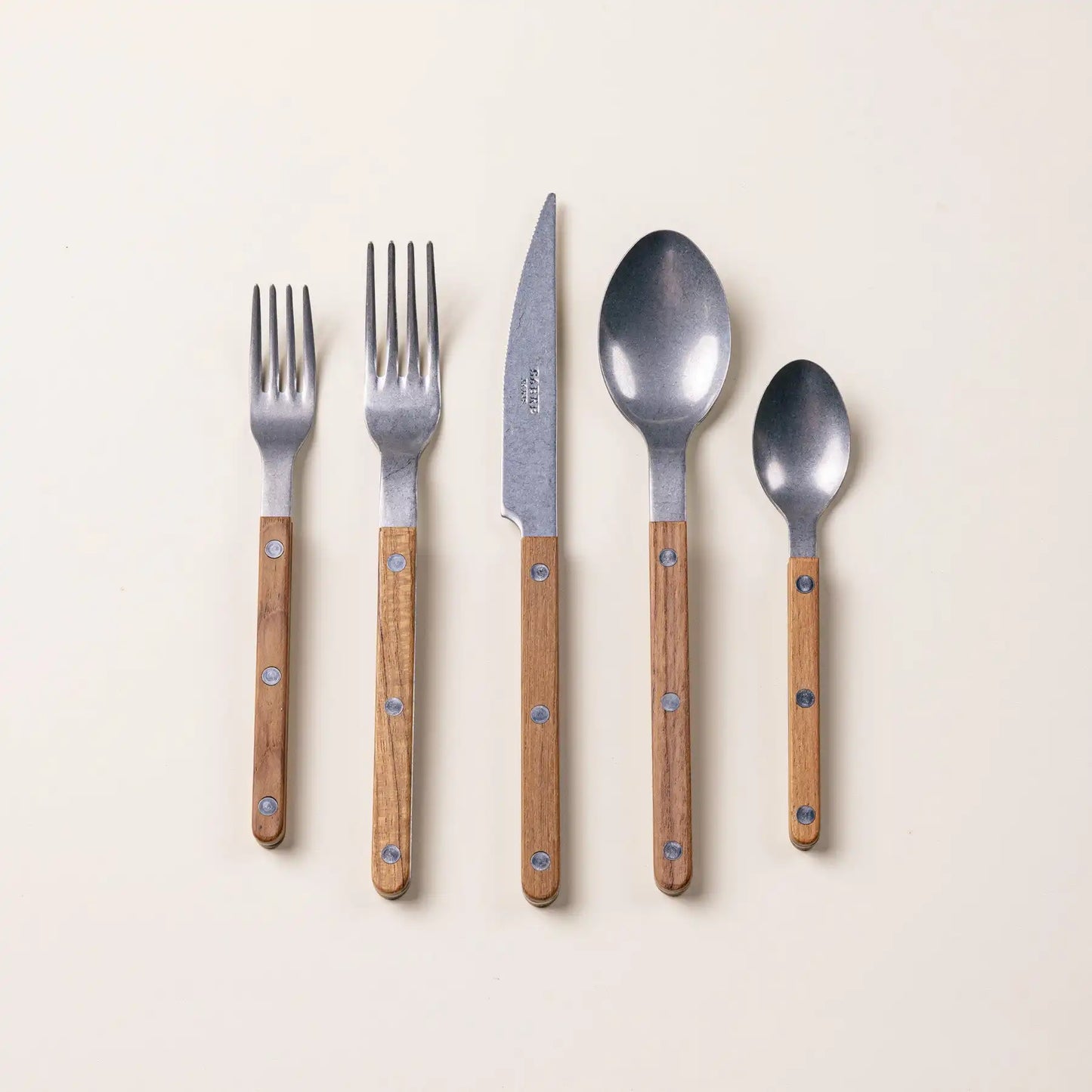 Bistrot Vintage Teak Flatware, 5-Piece Set