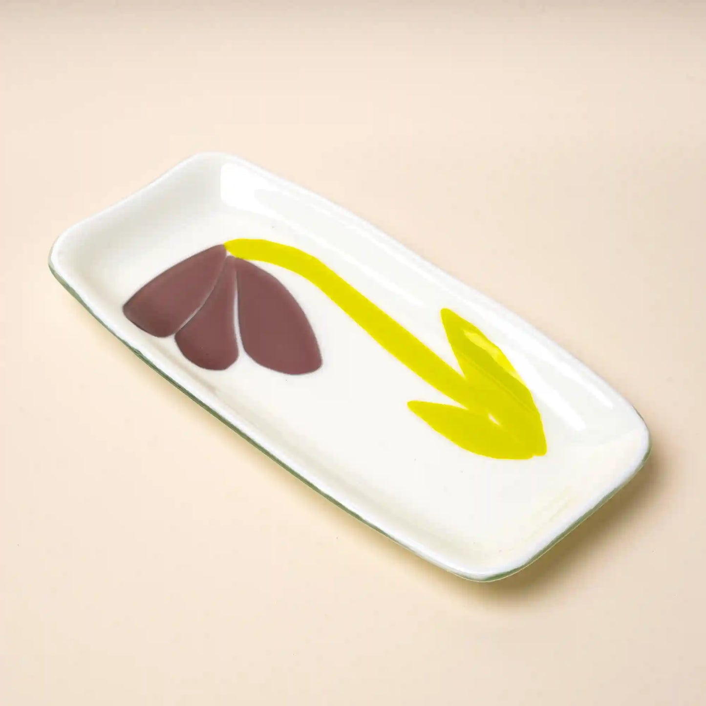 Glass Flower Catchall Tray