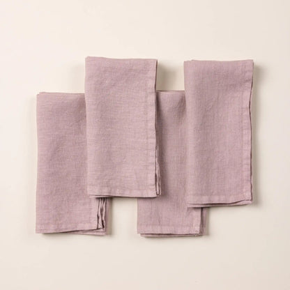 Solid Italian Linen Napkins, Set of 4