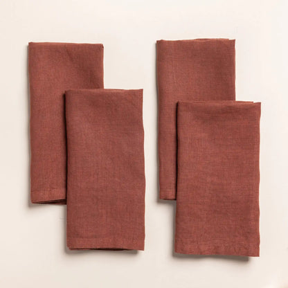 Solid Italian Linen Napkins, Set of 4