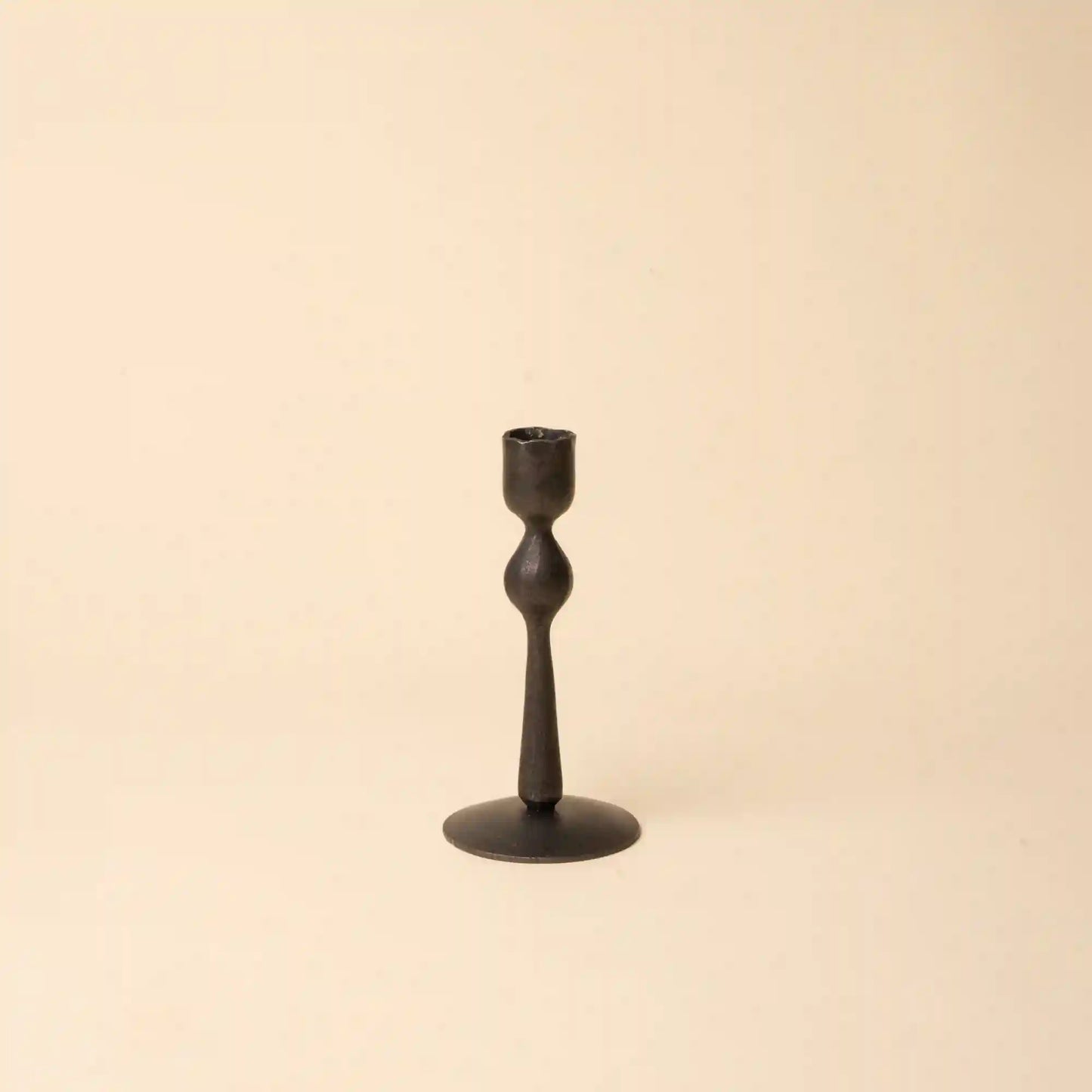 Forged Iron Ball Candle Holders