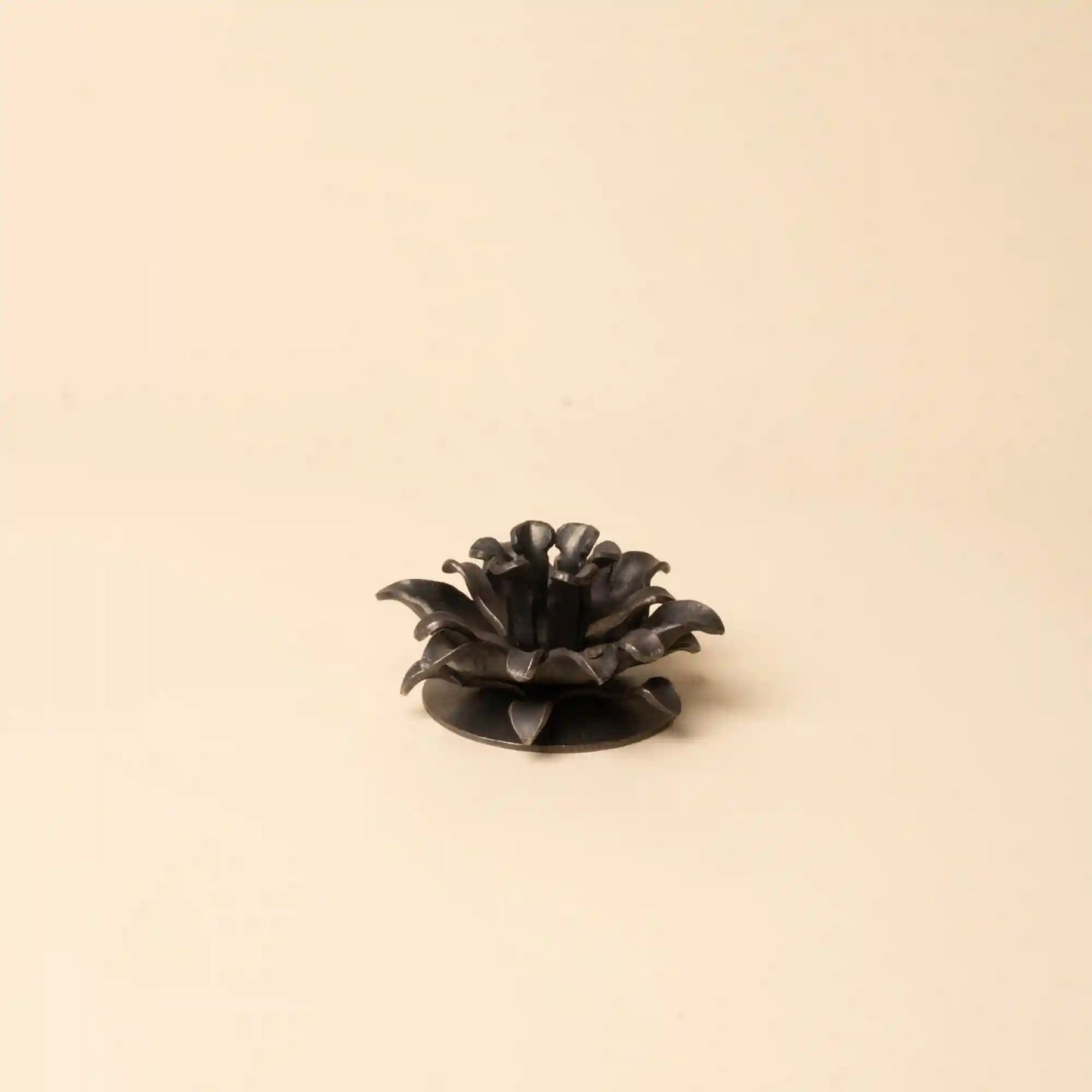 Forged Iron Flower Candle Holder