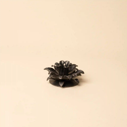 Forged Iron Flower Candle Holder