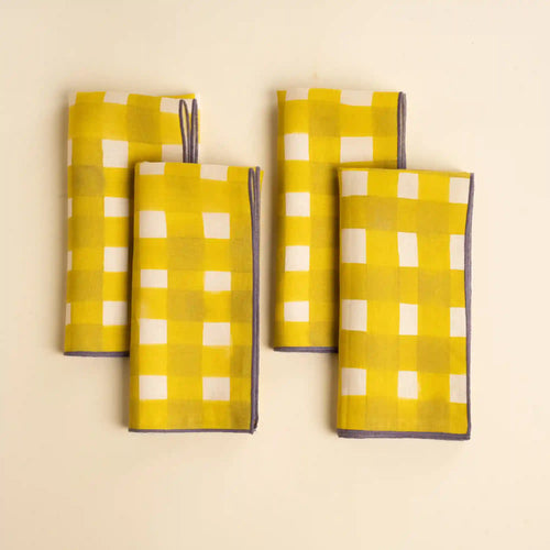 Crosshatch Linen Napkins, Set of 4