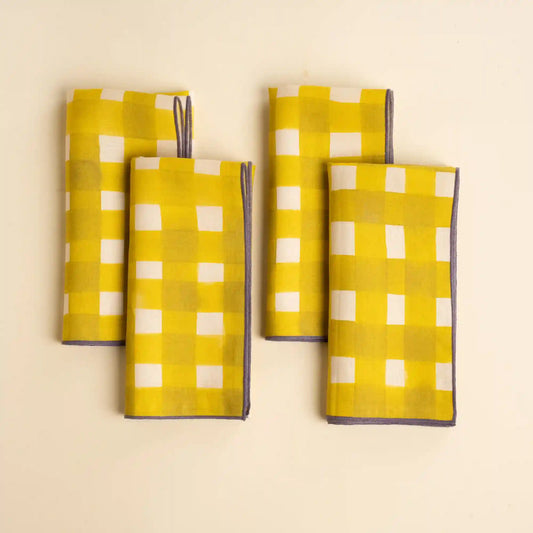Crosshatch Linen Napkins, Set of 4