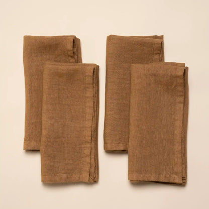Solid Italian Linen Napkins, Set of 4