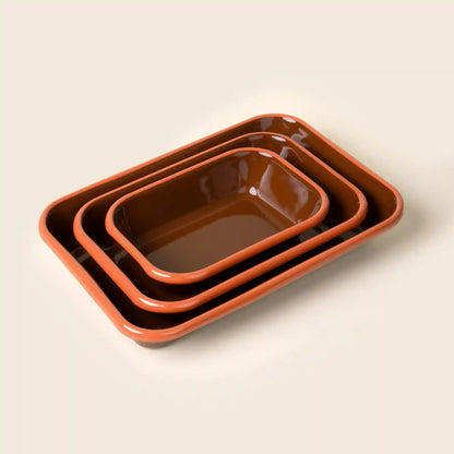 Solid Enamel Baking Dish